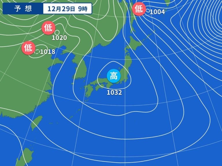 明日の予想気圧配置ですよ！ | JerrySmithの湘南波情報